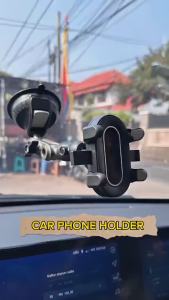 Car Holder Hp Mobil Kaca Gagang Besi Alloy Fleksibel 360 Silicon Sucker Adjustable Premium Aksesoris Interior Mobil