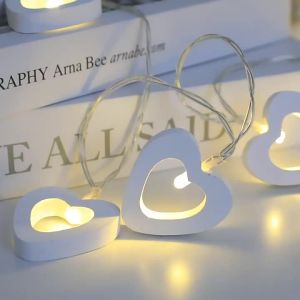 20/40 LED Dây Đèn Hình Trái Tim Tình Yêu USB Fairy Garland Cho Ngày Lễ Tình Nhân Trang Trí Tiệc Sinh Nhật Đám Cưới
