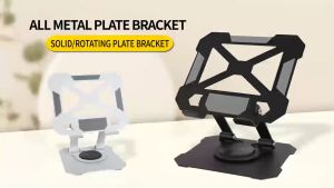 Aluminum Laptop Stand Foldable Height Angle Adjustable Laptop Riser for Desk Compatible up to 15.6 Inches 360 Rotating Base