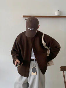 DAVID&ME | Laid-back Plain Color Retro Style Thickened Mens Knitwear