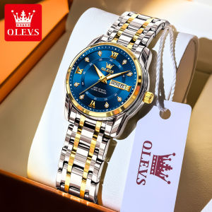 OLEVS | OLEVS 5513 Woman Watch Luxury Diamond Scale Dual Calendar Stainless Steel Strap Waterproof Watches Elegant Ladies Wristwatcheses