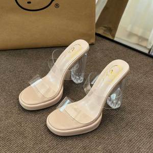 YX | Fashionable Transparent High-Heel Crystal Sandals