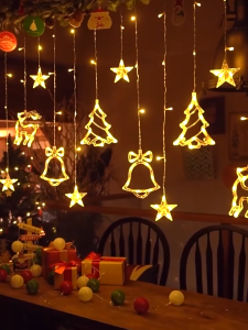 AIMO Fairy Light String LED Curtain Light Christmas Light Snowflake Star Curtain Light Party Decoration