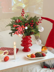 Vase Ceramic Flower Holder Christmas Atmosphere Table Decoration High-End Christmas Tree Ornaments Gifts Festive Supplies