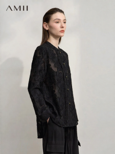 AMII | Chinese Style Floral Button Womens Shirt