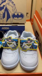 🔥มีไฟ🔥 41N20 รองเท้านักเรียนอนุบาล พละขาว ลายแบทแมน ฺBatman ลิขสิทธิ์แท้💯by ADDA (Size25-35) New2025‼