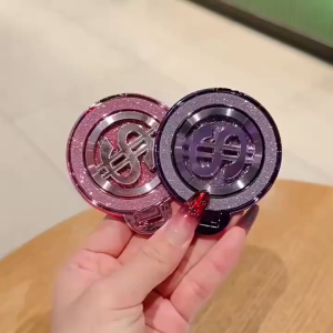 Rotating Gyroscope Money Logo Phone Stand Flash Diamond Rubber Buckle Fixed Phone Ring Buckle DesktopStand