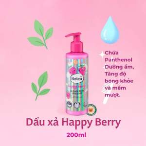 Combo dầu gội xả cho bé gái Balea Happy Berry cho bé từ 3 - 12 tuổi – dễ chải thuần chay không silicon không cay mắt