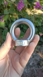 Bulong Vòng Inox 304 M18 ÂM) -  Mắt Treo Thép (6x6 cm) - Cố Định Liên Kết Dây Dẫn Xích (190g)