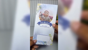 Undangan 1 Lembar Aqiqah Bayi (ISI 30) BONUS Undangan Web Bisa Custom Nama & Foto Free Desain Bahan Brief Card 210gsm & 150gsm