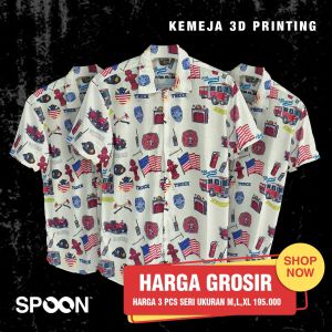 KEMEJA FULLPRINT SPOON / GROSIR 3 PCS