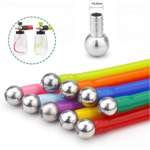 24CM Foam Cannon Soft Straw Pipette Colorful Silicone Rubber With Stainless Steel Gravity Ball Filter