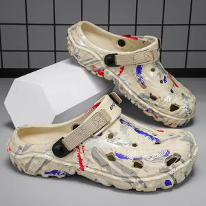 Plus Size Mùa Hè Nam Dép Guốc Ngoài Trời Sân Vườn Giày Thoải Mái Thoáng Khí Nam Giày Slip-On Dép EVA
