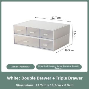 Stackable Desk Drawer Organizer for Stationery and Cosmetics