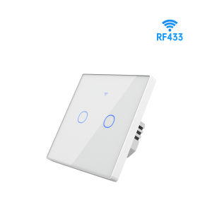 SIXWGH | SIXWGH 1/2/3/4 Gang EU Touch Switch No Neutral Wire AC100-240V Panel Tempered Crystal Glass Wall Light Sensor Switch