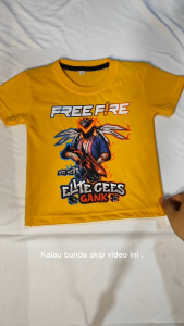 Baju Kaos Atasan Anak Free Fire Elite Cees Gank / Baju Anak Laki Laki Karakter FF Umur 1 - 10 Tahun