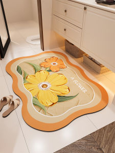 Fresh Style Silicon Dendroid Mat Bathroom Anti-Slip Quick Dry Water Absorbent Floor Mat Bathroom Entrance Toilet Home Use Small Carpet