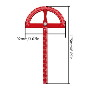 Adjustable 180° Semi-Circle Protractor Ruler Aluminum Alloy Woodworking Angle Gauge Precision Marking & Scribing Tool