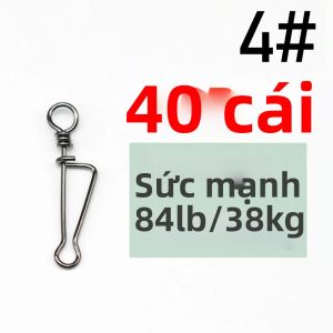 Topranc 40 Chiếc Các Loại Kích Cỡ Khác Nhau Câu Cá Nhanh Kẹp Khóa Snap Móc Kết Nối Hợp Kim Câu Phụ Kiện 0 # Đến 6 #