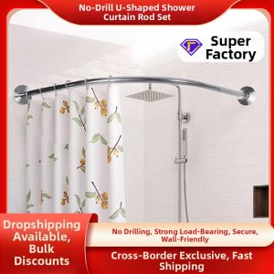 Arc Extendable No-Drill Shower Rod 201 Stainless Steel