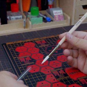 (HobbyMio) Airbrush Paint Cup Cleaning Brush - Wood Washing Handle Clean Brush Bristles PBT Spraying Hobby Mio 喷壶清洁笔