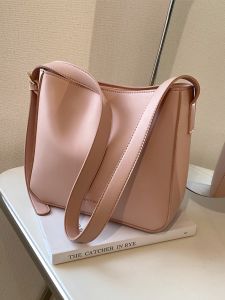 This Years Popular Bag 2024 New Arrival Summer Pure Color Texture Special-Interest Shoulder Bag Western Style All-Matching Cross Body Bucket Bag