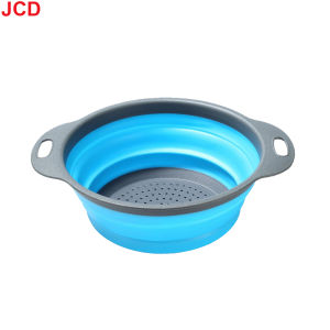 JCD 1pcs Fruit Vegetable Washing Basket Foldable Strainer Silicone Colander Dish Collapsible Drainer Filter Kitchen Storage Tool