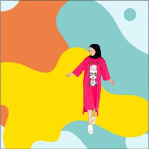 Busana Muslimah Bahan Kaos Katun Combad 20s Tebal Adem size Jumbo Super Premium jahitan rapi kualitas import muslim wanita dewasa remaja simpel santuy KANIYA MK04