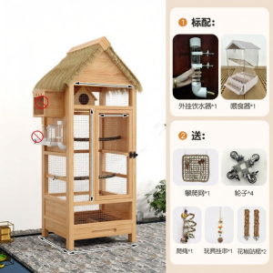 Rain-Proof Anti-Rust Retro Easy-Cleaning Large Space Parrot Cage