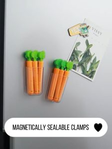 5pcs With box Magnetic Carrot Sealer Food Snack Fresh Kitchen Tool Storage Sealed Clip
