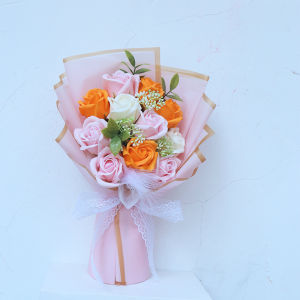 Rose Soap Flower Bouquet Handheld Fake Flower Photography Gift for Mother Teacher Valentines Day Birthday Womens Festive Creative