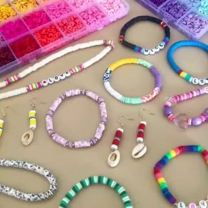 3700pcs 24 Grids 6mm Polymer Clay Beads Set for DIY Handmade Bracelet Necklace Jewelry Making Materials Craft Supplies