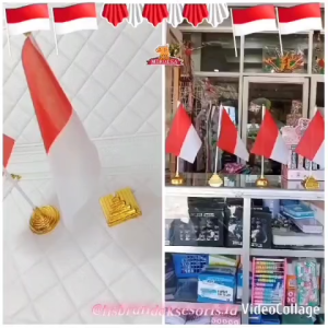 (1SET) BENDERA MERAH PUTIH MEJA / BENDERA PAJANGAN MEJA KANTOR / STAND BENDERA INDONESIA HUT RI 17 AGUSTUS / BTS8738