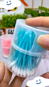 100pcs 𝟮 𝗶𝗻 𝟭 𝗖𝗹𝗲𝗮𝗻𝗶𝗻𝗴 Ear Pick Spoon Cleaning Cotton Swab Ear Wax Ear Picker Cotton Swabs 耳勺棉棒