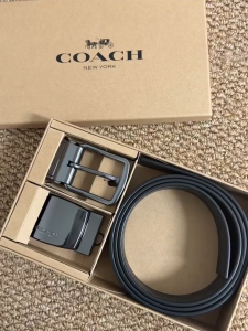 Genuine original COACH belt Mens Belt Gift box packaging Double belt buckle head cowhide material 20+colors to choose from"