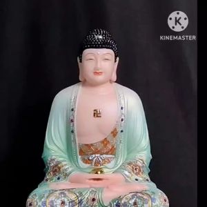 [ Cao 30 cm ] TƯỢNG PHẬT A DI ĐÀ  XANH - BỘT ĐÁ THẠCH ANH CAO CẤP - HÀNG NHẬP KHẨU