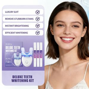 oralhoe | High-Tech Teeth Whitening Gel Set With Led Brighten Device 16Min Fast Result Remove Tartar Stains Home Dental Care Bleaching Kit