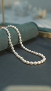 SG Brand - Freshwater Pearl 7-8mm Rice-Shaped Collar Necklace Jewelry by Charmante