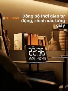 TIMESS | Đồng Hồ Báo Thức Thông Minh Mạnh Mẽ với Lịch và Hiển Thị Độ Ẩm & Nhiệt Độ