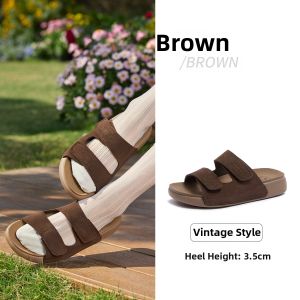 CAMEL | New Autumn Flat Sandals With Thick Soles And Magic Tape