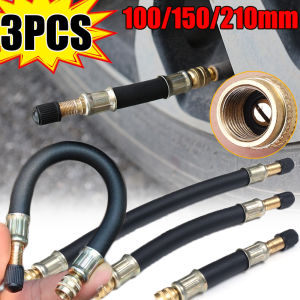 3pcs Tire Valve Extension Tube 100/150/210mm Copper Core Bendable Flexible Rubber Hose Inflation Valve Stem Pump Extension Rod Universal Car Motorcycle Tire Repair Tool