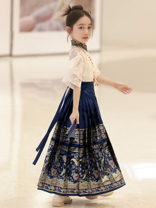 Summer Childrens Ancient Costume Han Chinese Clothing Suits Girls Baby Childrens Ming-Made Girl Horse-Face Skirt Skirt Thin Tang Suit
