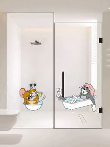 สติ๊กเกอร์กระจกตกแต่งห้องน้ำ ดูดซับไฟฟ้า โปร่งแสง ไม่ซับซ้อน ดีไซน์การ์ตูน วัสดุ PVC ขนาดกลาง แผ่นเดียว