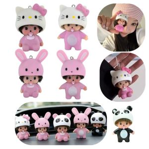 Sanrio | Hello Kitty Keychain Vinyl Anime Figure Cute Cartoon Keyring Car Pendant Desktop Ornament Wedding Gifts 몬치치 키링