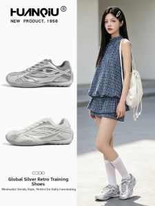 HuanQiu | Breathable Sport Womens Trainers Silver