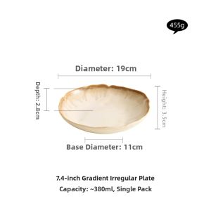 YOGEHOME | Gradient Glaze Irregular Elegant Ceramic Plate