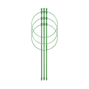 1/2/3pcs 45cm Adjustable Plant Support Trellis with 3 Rings Green Plastic Coated Metal for Climbing Vine Flower Plants Rustproof