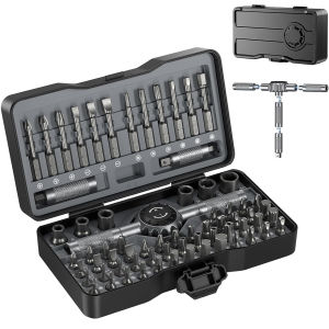 OIMG | 69 in 1 Magnetic Screwdriver Set with 4 Handles Ratcheting Screwdriver Set S2 Steel Bits Precision & T-Handle Multi Bit Tool Kit