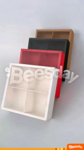 Dus Kue Sekat 4 Mika Sliding | Box Mooncake | Kotak Kue Souvenir Hampers Elegan