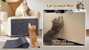 Lovinland Trimmable Cat Scratcher Mat Self-Adhesive Cat Scratching Carpet Pad Replacement for Cat Tree Shelves Cat Steps and Posts DIY Cat Scratch Couch Furniture Sofa Wall Protector DIY Climb Cat Scratcher Mat